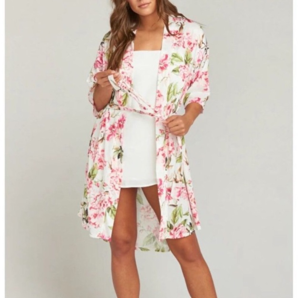 SHOW ME YOUR MUMU Robe One Size Brie Wrap Tie Garden of Blooms Floral